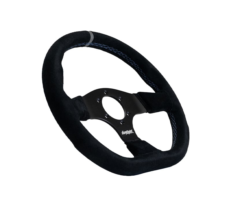 Dogfight SPL Race Pro D-Type Steering Wheel - 330mm Suede